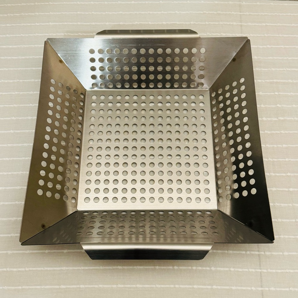 NEW Grill Basket w/ Handles - Stainless Steel, Indoor/Outdoor, Dishwasher Safe